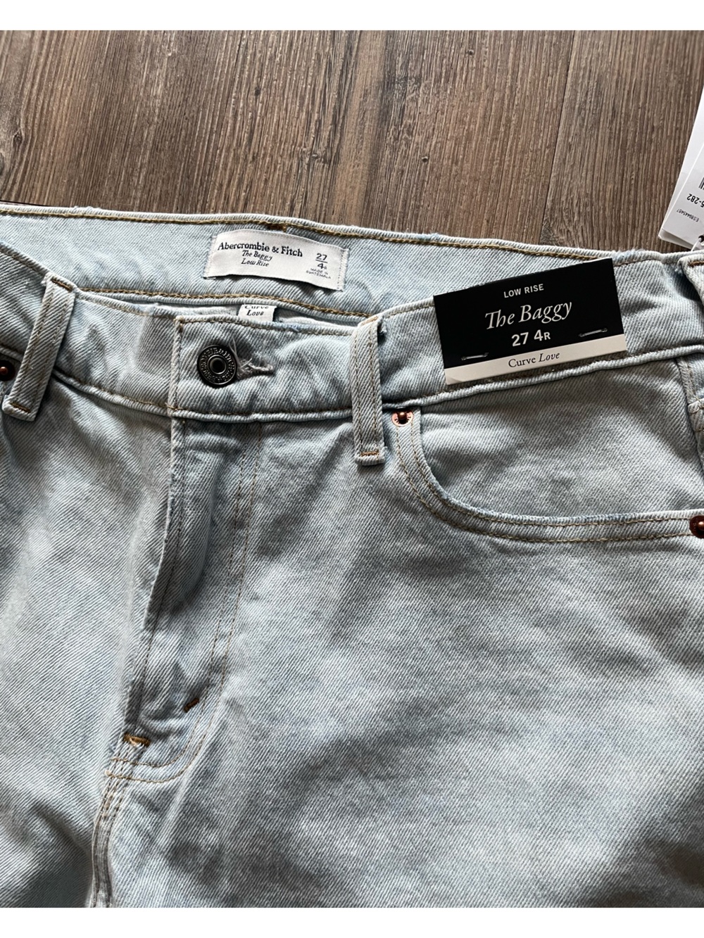 Abercrombie & Fitch Light Blue 'The Baggy' Low Rise Jeans